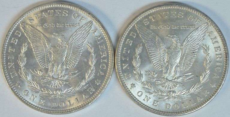 Better Choice BU 'P' Mint Morgan Silver Dollars from 1890 and 1897.