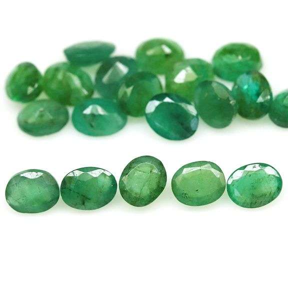 Rich emerald green unheated 7.41ct Emerald set!