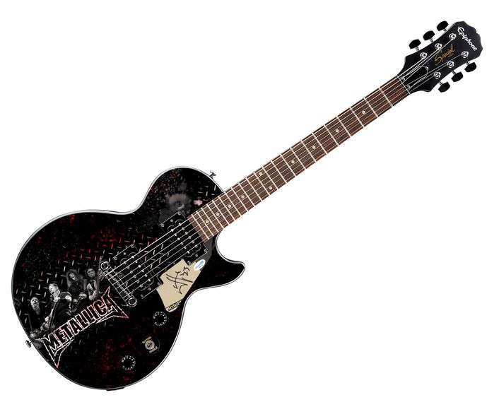 Metallica James Hetfield Signed Custom Epiphone Graphics Guitar ACOA