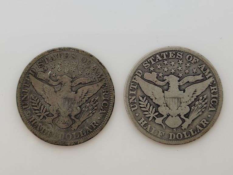 1899 & 1902 S Barber Half Dollar, Circulated
