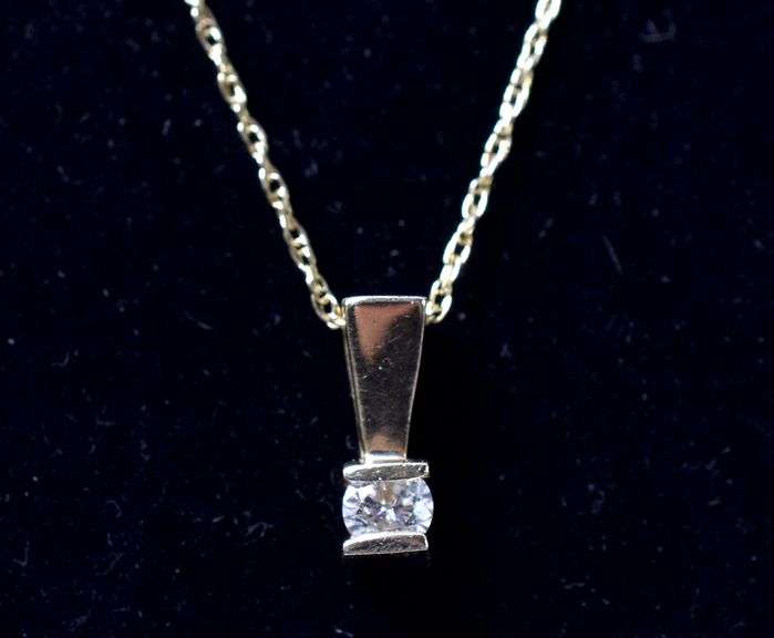 Dainty Diamond Pendant Necklace in 14K Yellow Gold