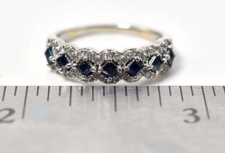 Darling Sapphire and Diamond Ring in 10K White Gold