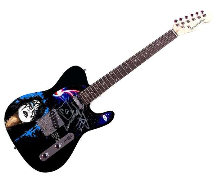 Ace Frehley of KISS Signed "Space Ace" Custom Graphics Guitar w Sketch ACOA