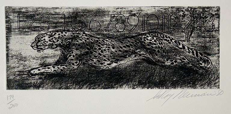 Highly Collectible LeRoy Neiman Signed Cheetah Etching 1980