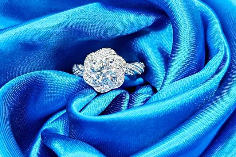 Gorgeous 3.25 Ct White Ice Blue Fire Moissanite Ring