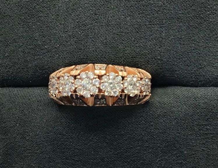 UNIQUELY DESIGNED 14K ROSE GOLD NATURAL DIAMOND RING