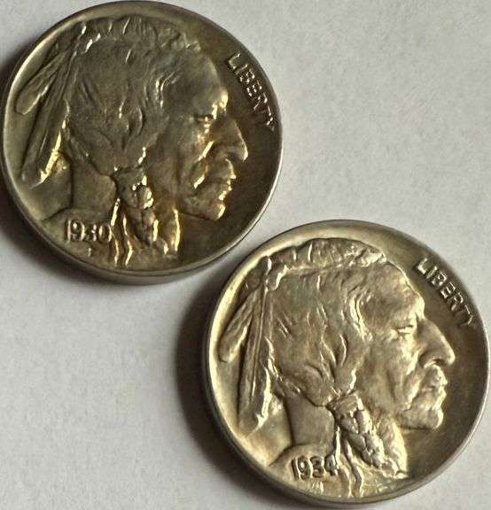 1930 1934 BU Buffalo Nickels