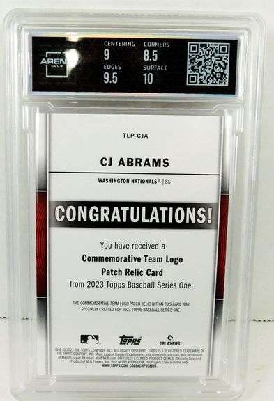 C.J. Abrams 2023 Topps Team Logo Patch Baseball Card, 9 MT