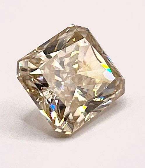 Huge 14 Ct Radiant Cut Amber Ice Lab Simulated Diamond Solitaire