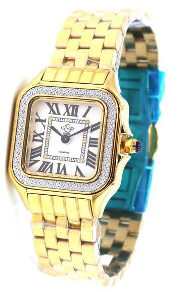 GV2 by Gevrill Milan diamond quartz white dial watch