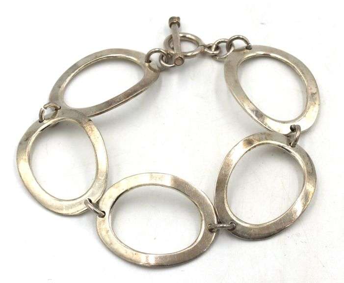 Group lot of 2 vintage 925 sterling silver bracelets