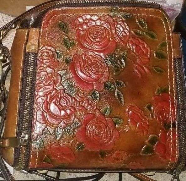 Women's Rose Leather Crossbody Bag