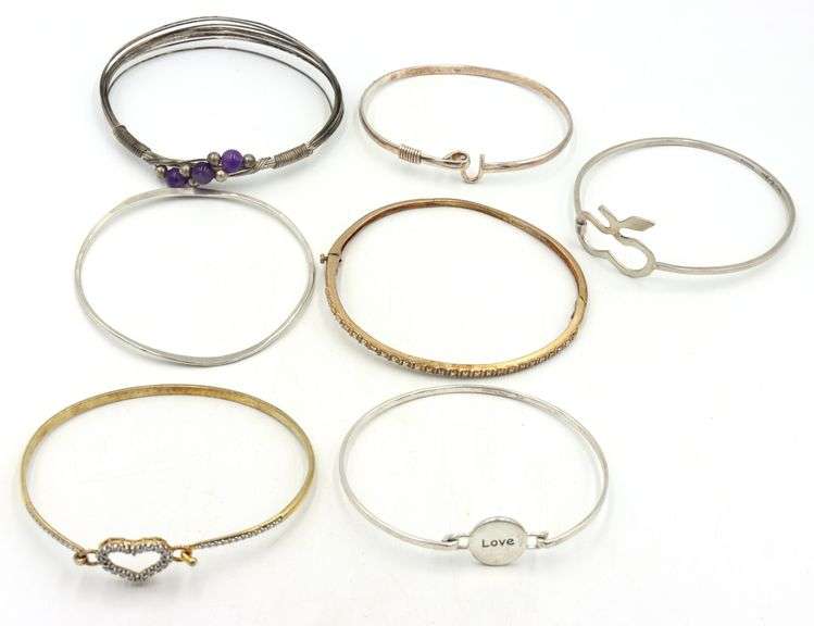 Group lot of Vintage 925 sterling silver bangles