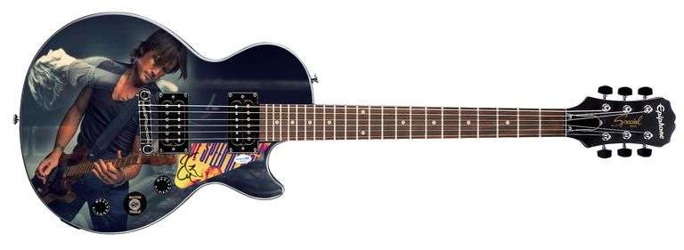 Keith Urban Signed Custom Epiphone "Dual Exposure" Graphics Guitar ACOA