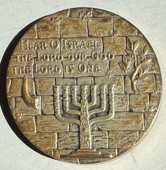 1971 Parcel Gilt Theodore Hertzl Israel .999 Silver