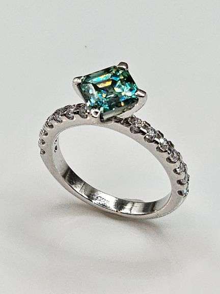2.Ct VVs1 Rare Russian Color Change Lab Created Alexandrite Asscher Cut Ring