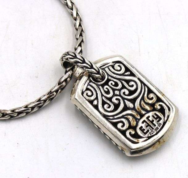 Effy 2 tone silver pendant on chain