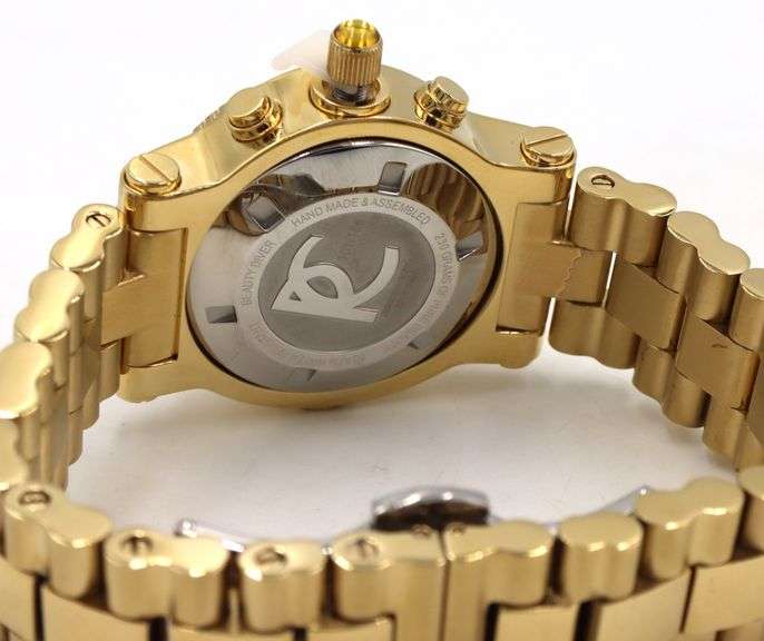 Renato Colleziioni T-Rex grand diver quartz limited edition diamond accent gold tone watch