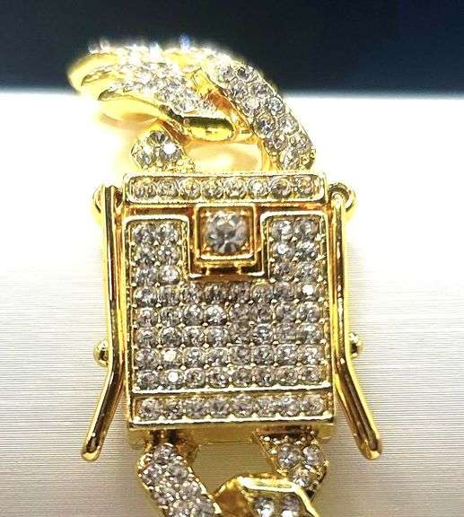 Impressive 34.5 Gram 14K Gold Plated Miami Cuban Link Bracelet