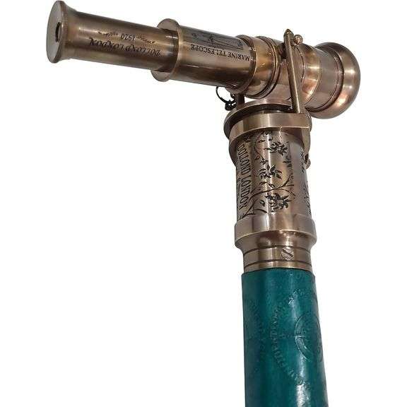 Victorian-Style Walking Stick with Brass Telescope