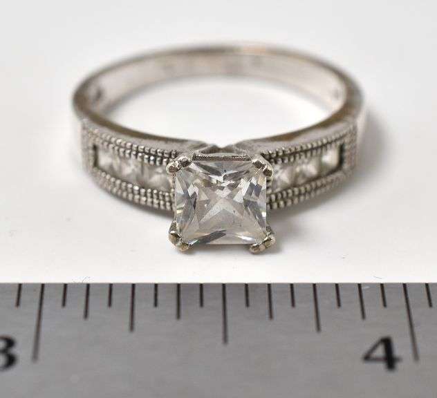 CZ Gemstone Ring in Sterling Silver