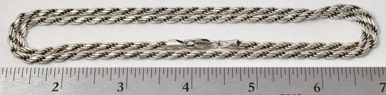 Rope Chain Necklace in Sterling Silver