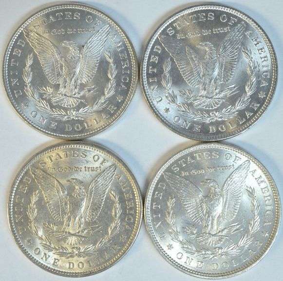 Choice BU 1885, 1887, 1889, & 1896 'P' Mint Morgan Silver Dollars