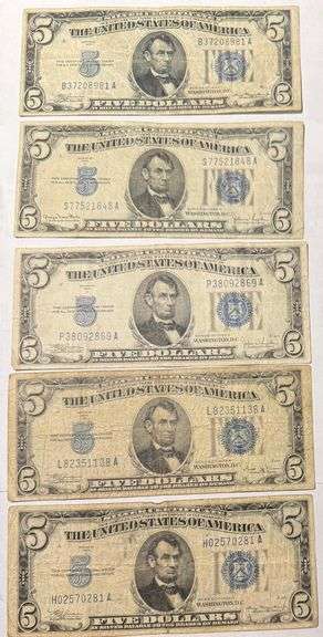 1934 1934 A-D $5 Silver Certificates