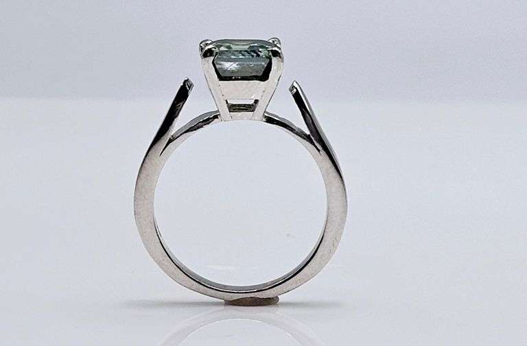 2.85 Ct Rare Russian Color Change Lab Created Alexandrite Asscher Cut Ring