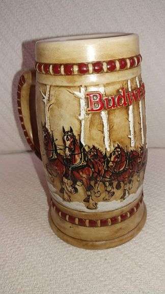 Original 1981 Budweiser Holiday Beer Stein Mug