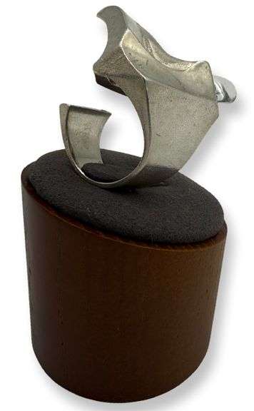 Vintage Bjorn Weckstrom Silver and Acrylic Free Form Ring