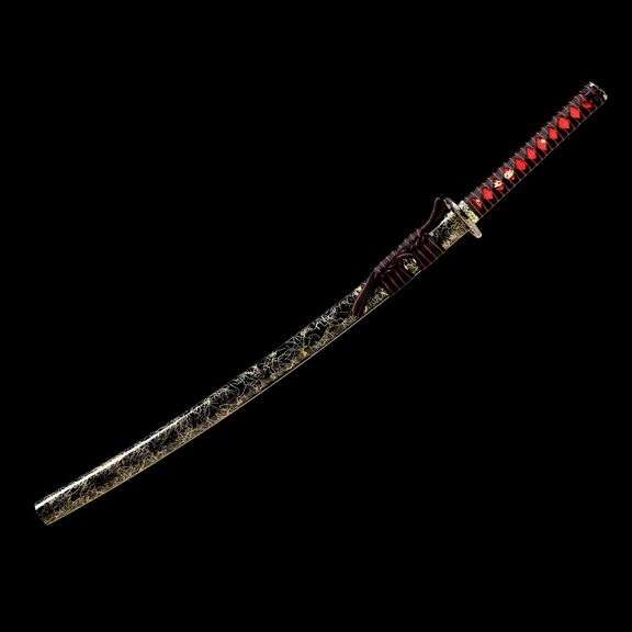 Katana Japanese Samurai Sword with Real Rayskin and Hardwood Saya