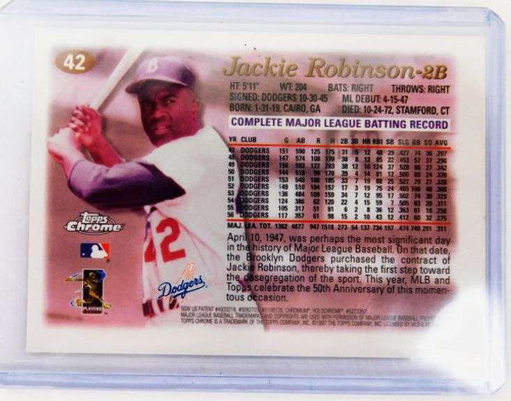 Jackie Robinson 1997 Halo-Chrome Baseball Card & Print