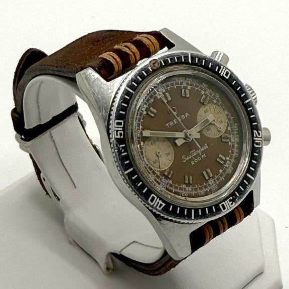 Collector's Vintage Tressa 'Sea Tempest' 38mm Hand Winding Chronograph