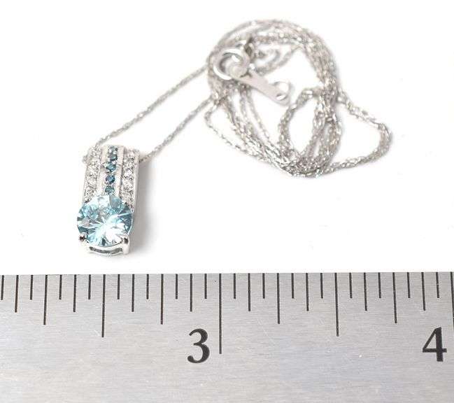 Lovely Blue Topaz Pendant Necklace in 10K Yellow Gold