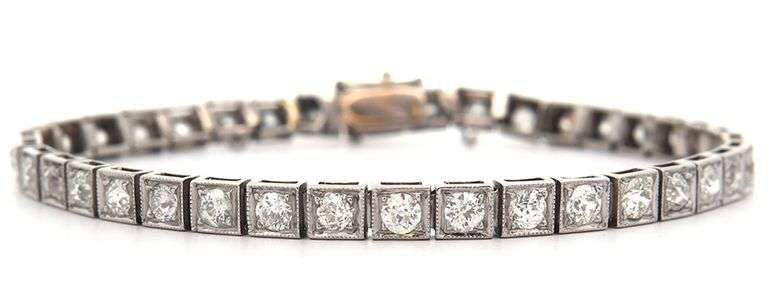Vintage 2.65ctw Diamond Milgrain Tennis Bracelet in 14K