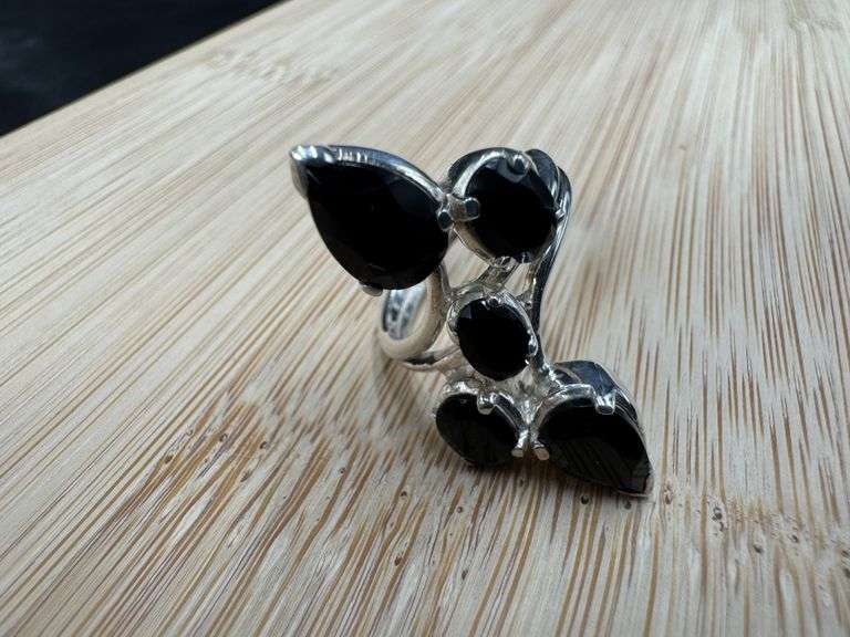 Sterling Silver Black Onyx Ring Size 6