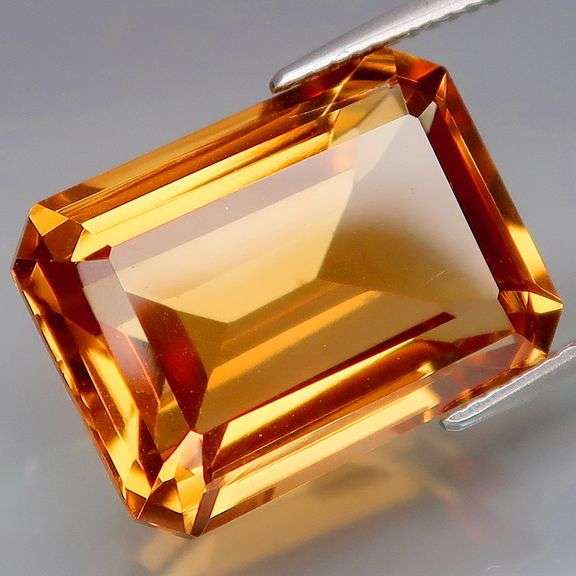 Impressive 16.66ct richly colored emerald cut Citrine! Untreated!