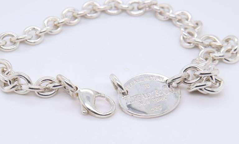 Tiffany & Co Oval Tag Necklace in Sterling Silver