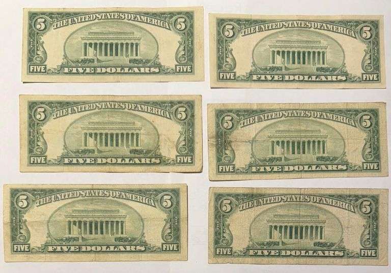 2 X 1934 D 1953 53A  $5 Silver Certificates