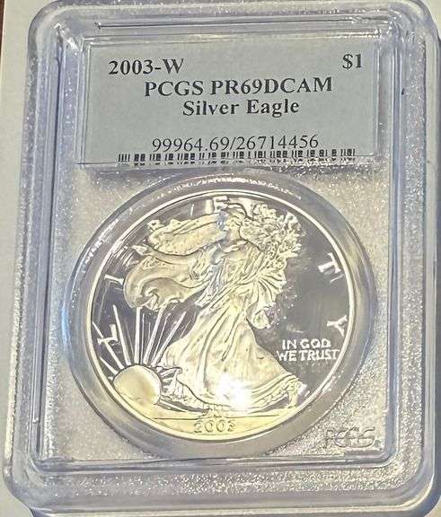 2003 W PCGS Proof 69 Deep Cameo Silver Eagle
