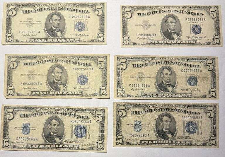 2 X 1934 D 1953 53A  $5 Silver Certificates
