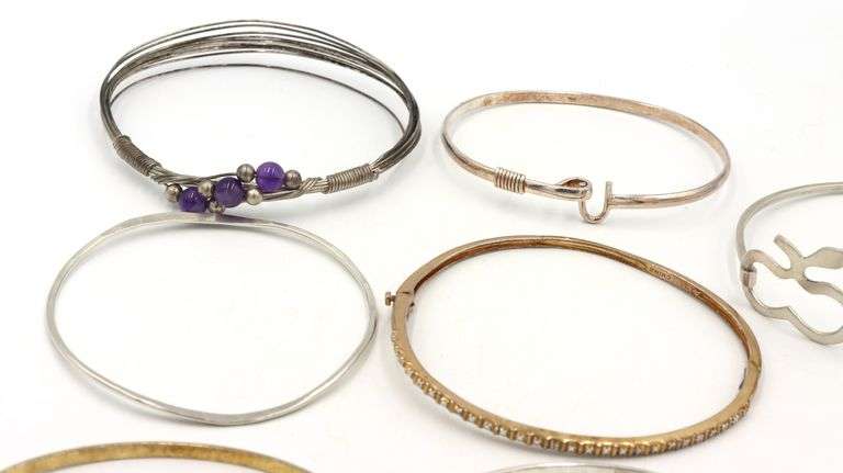 Group lot of Vintage 925 sterling silver bangles