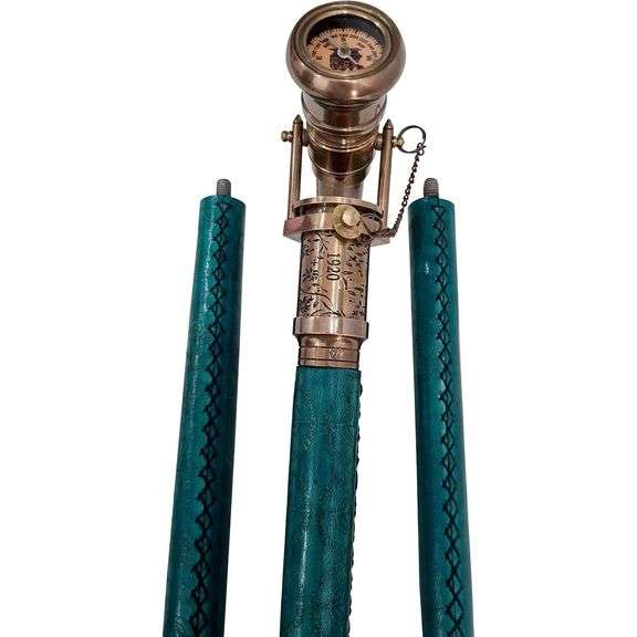 Victorian-Style Walking Stick with Brass Telescope