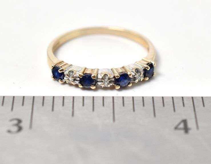 Gorgeous Diamond and Sapphire Ring in 10K Yellow Gold