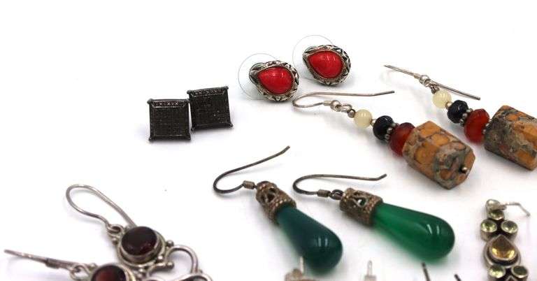Group lot of Vintage 925 sterling silver earrings