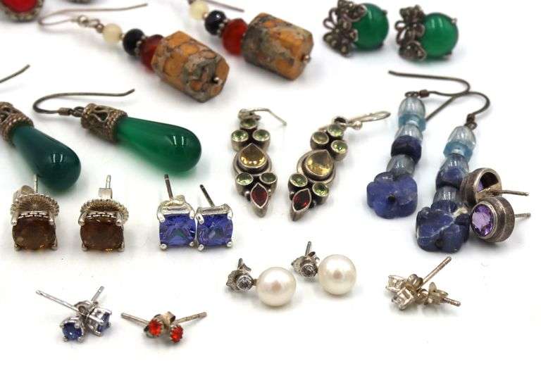 Group lot of Vintage 925 sterling silver earrings
