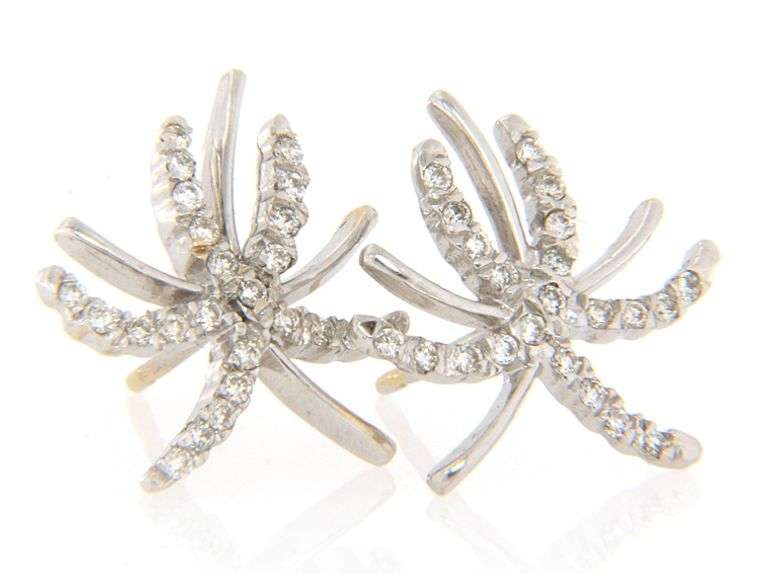 New 0.48ctw Diamond Spray Stud Earrings in 14K