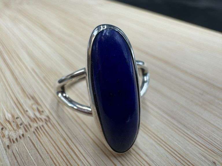 Sterling Silver Lapis Lazuli Gemstone Ring Size 10