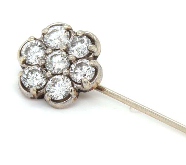 Flashy 14K WG Diamond Stickpin